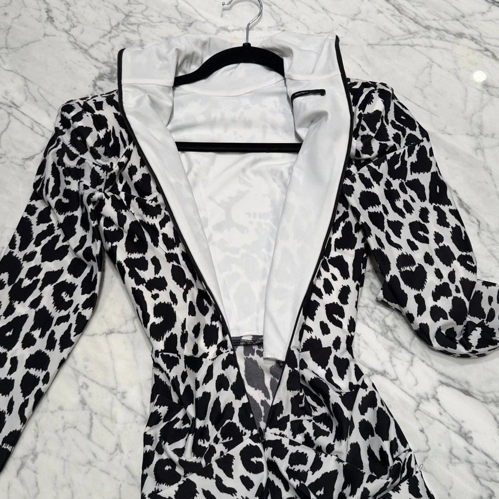 Alex Perry Ryan Leopard-print Stretch-jersey Turtleneck Mini Dress NWOT/ New - Picture 5 of 8